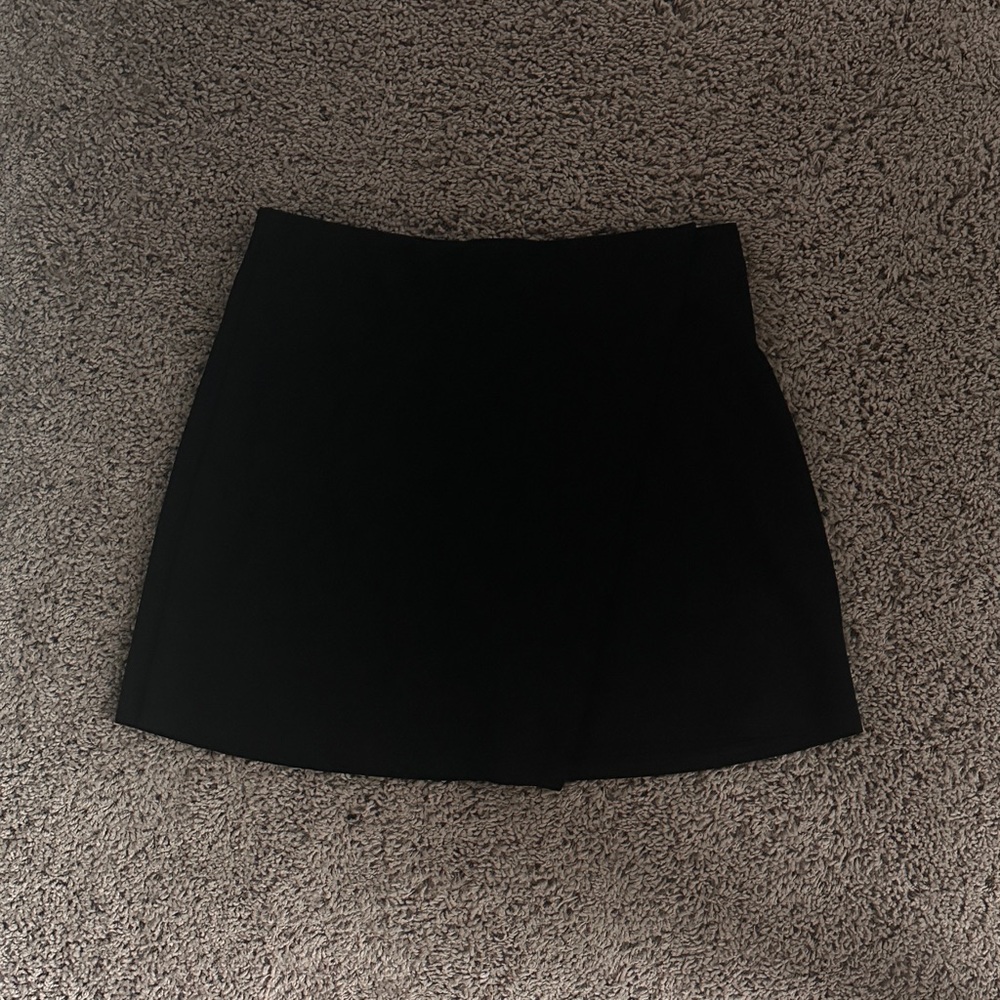 Classic Black Wrap Mini Skirt